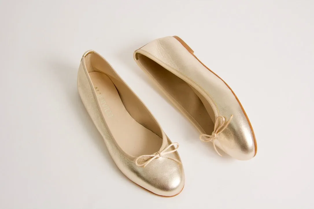 Vanessa Gold Ballerina Shoes