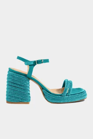 Victoria Platform Sandal in Azul