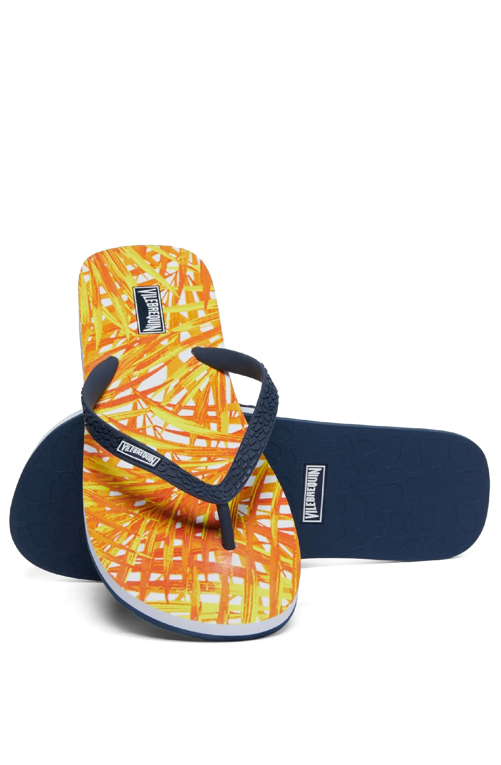 VILEBREQUIN Women Beach Flip Flops Palm Leaves