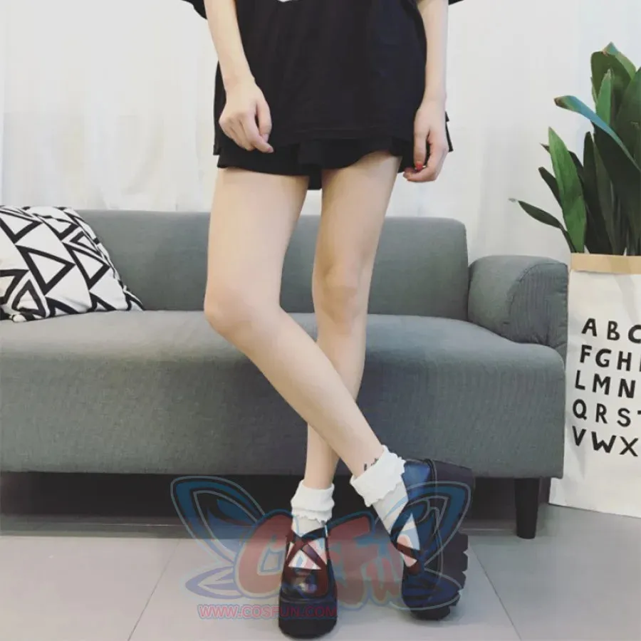 Vintage Mary Jane Shoes Platform Strap Buckle Flats mp006174