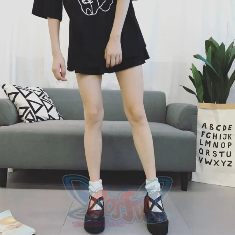 Vintage Mary Jane Shoes Platform Strap Buckle Flats mp006174