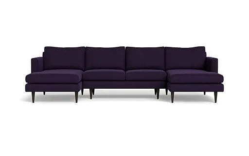 Wallace 126" Untufted Double Chaise U Sectional