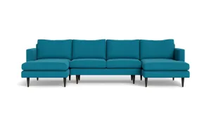 Wallace 126" Untufted Double Chaise U Sectional