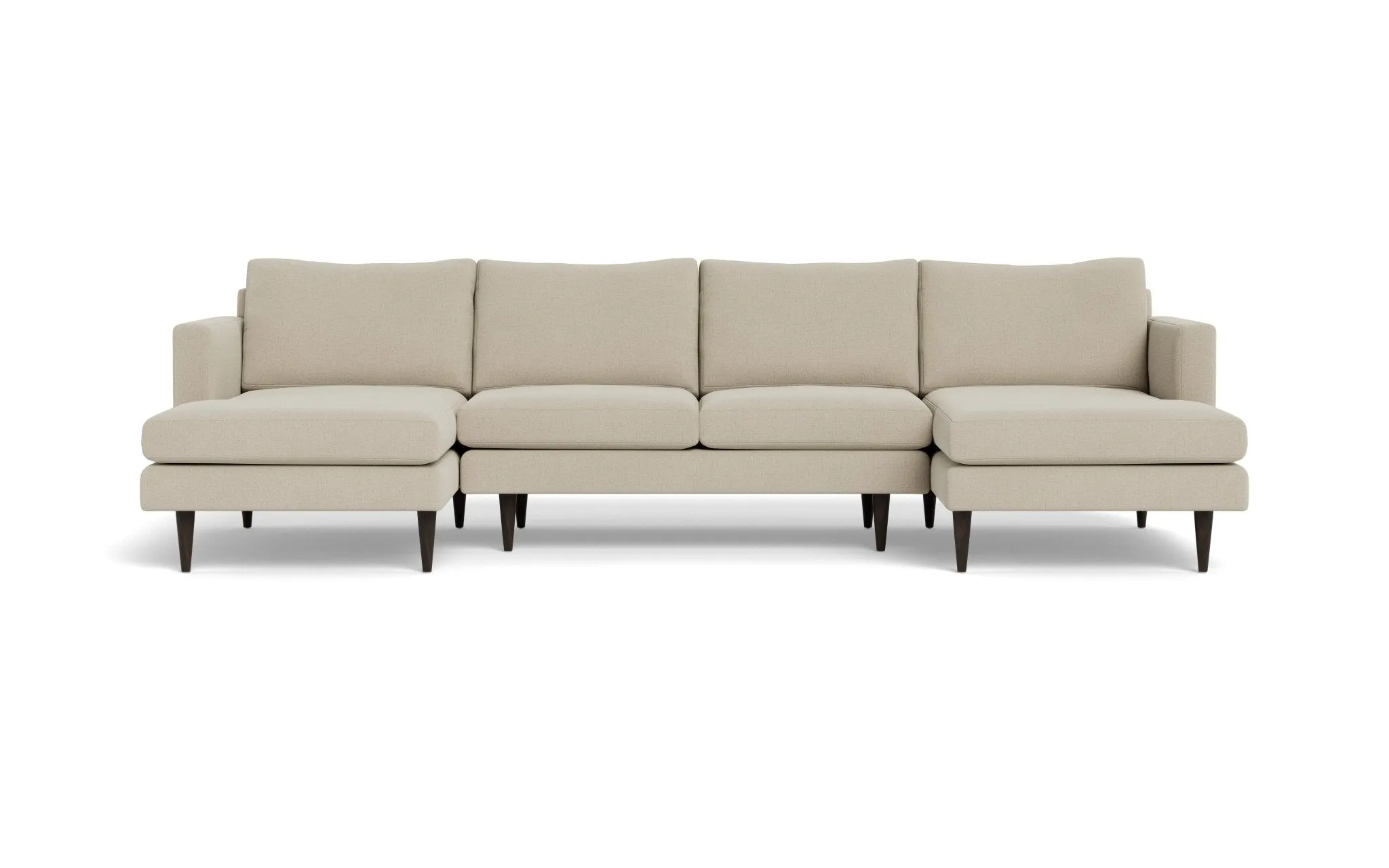Wallace 126" Untufted Double Chaise U Sectional