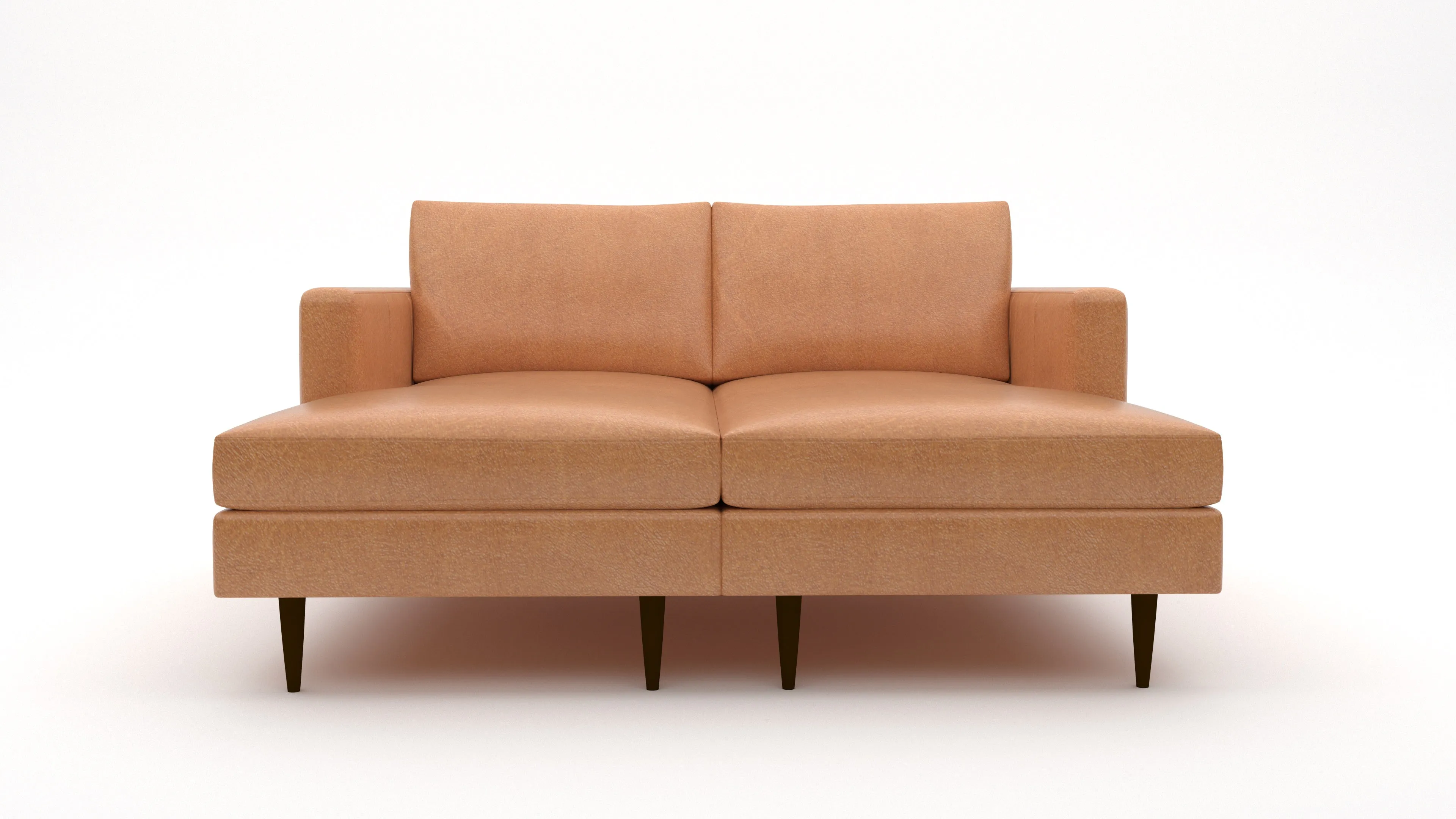 Wallace 66" Leather Untufted Double Chaise