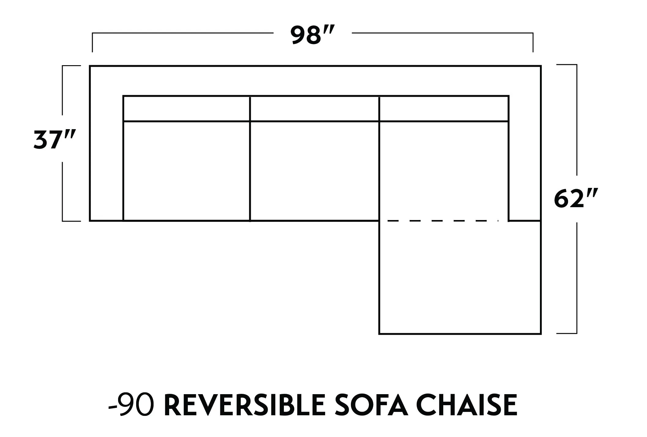 Wallace 98" Reversible Chaise Sofa