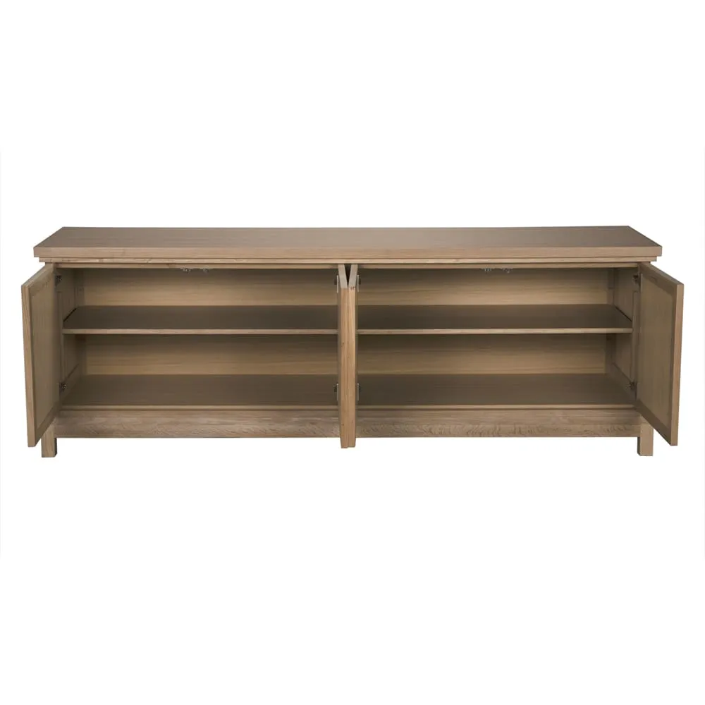 Wellington 4 Door Sideboard, White Oak