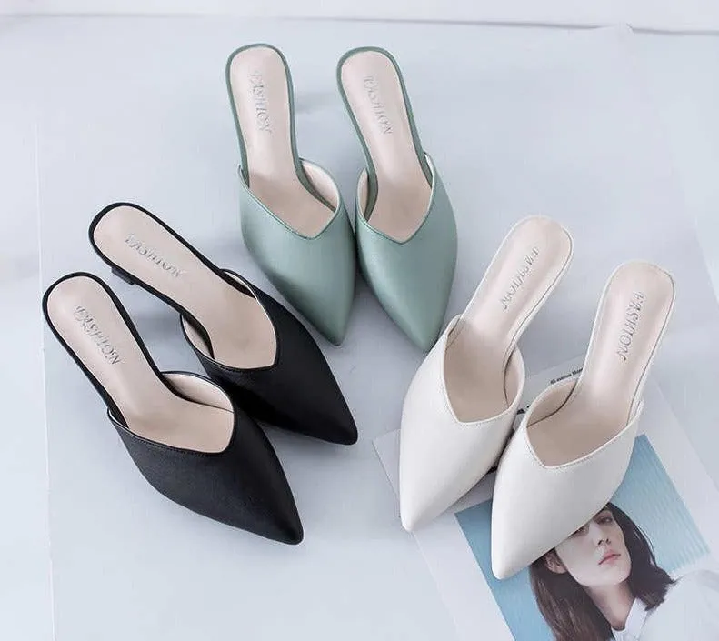 White Spring Office Shoes Women High Heels Pump 5CM Slip on Sandals Sandalias Comfortable Ladies Tenis  White High Heels