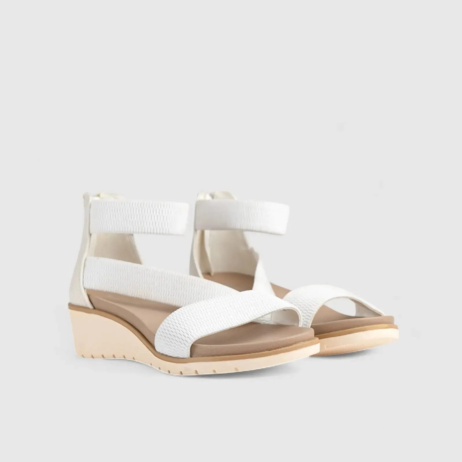 Willows Comfort Wedge Sandal White 01371
