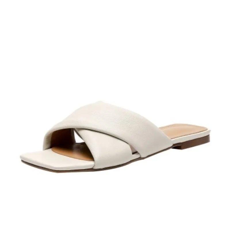 Women Flat Sandals Square Toe Daily Vacation