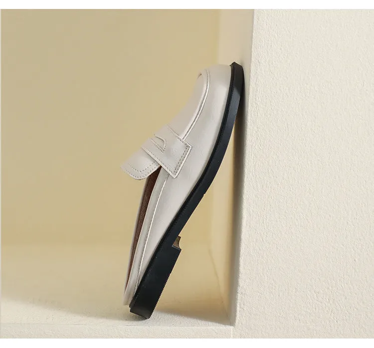 Women Microfiber Leather Slip-On Loafers with Car Suture Detail