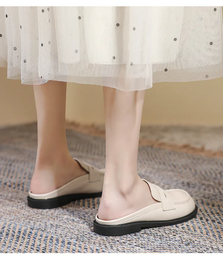 Women Microfiber Leather Slip-On Loafers with Car Suture Detail