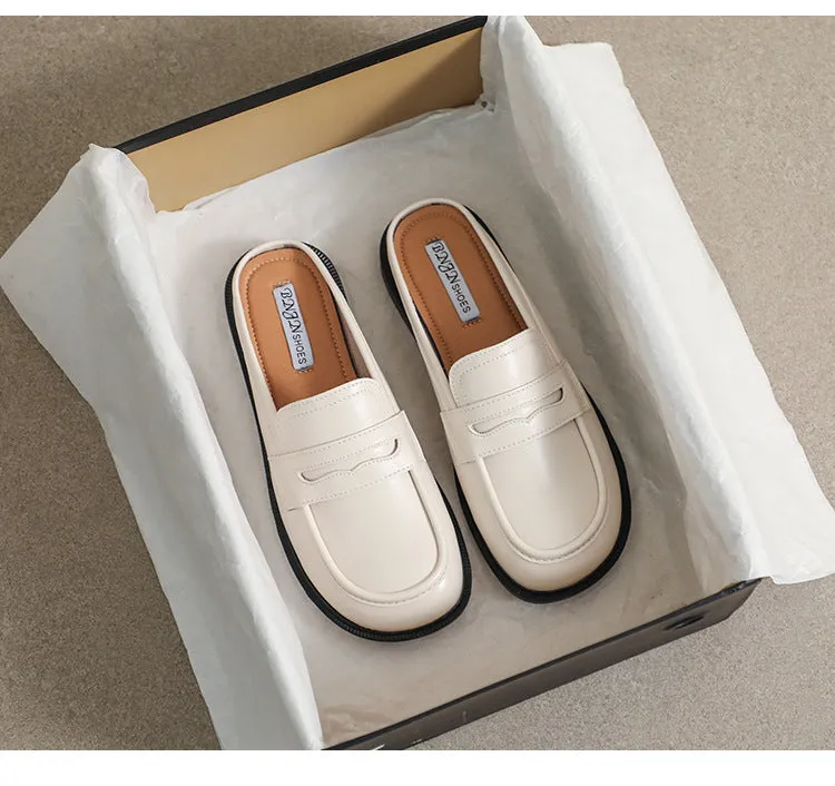 Women Microfiber Leather Slip-On Loafers with Car Suture Detail