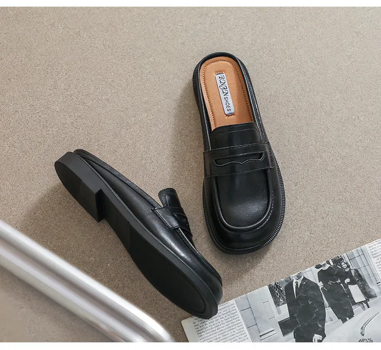 Women Microfiber Leather Slip-On Loafers with Car Suture Detail