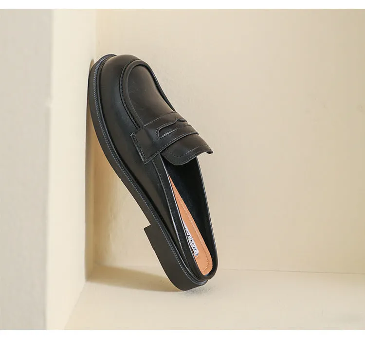 Women Microfiber Leather Slip-On Loafers with Car Suture Detail
