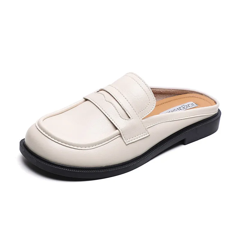 Women Microfiber Leather Slip-On Loafers with Car Suture Detail