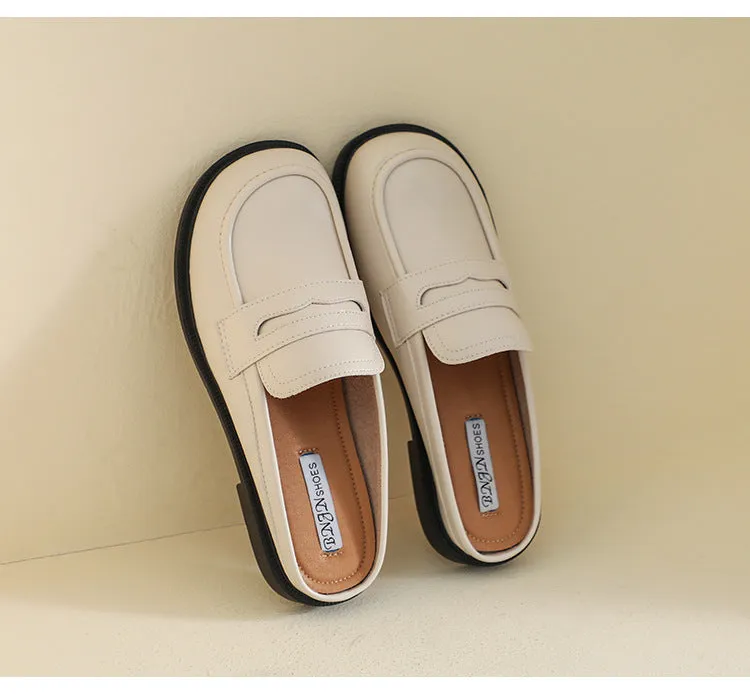 Women Microfiber Leather Slip-On Loafers with Car Suture Detail
