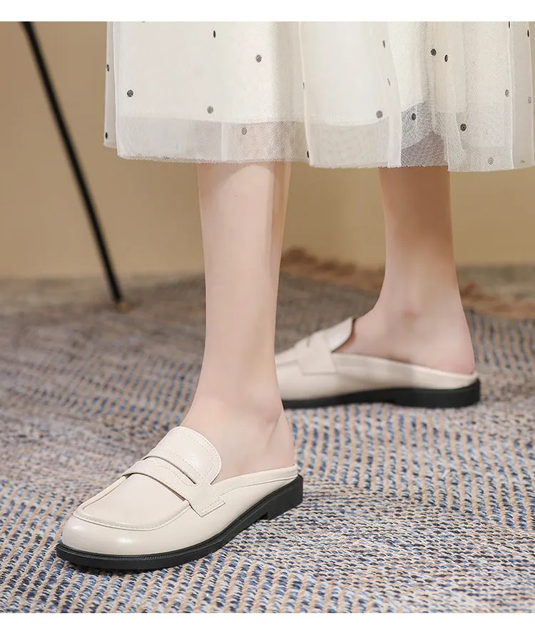 Women Microfiber Leather Slip-On Loafers with Car Suture Detail
