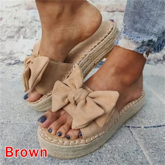 Women Slippers Bow Sandals