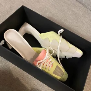 Women Slippers Crocodile Head PVC Sole Lace-Up Mules Shoes Women Sport Slides 2020 Summer Celebrity Ladies Footwear Sandals