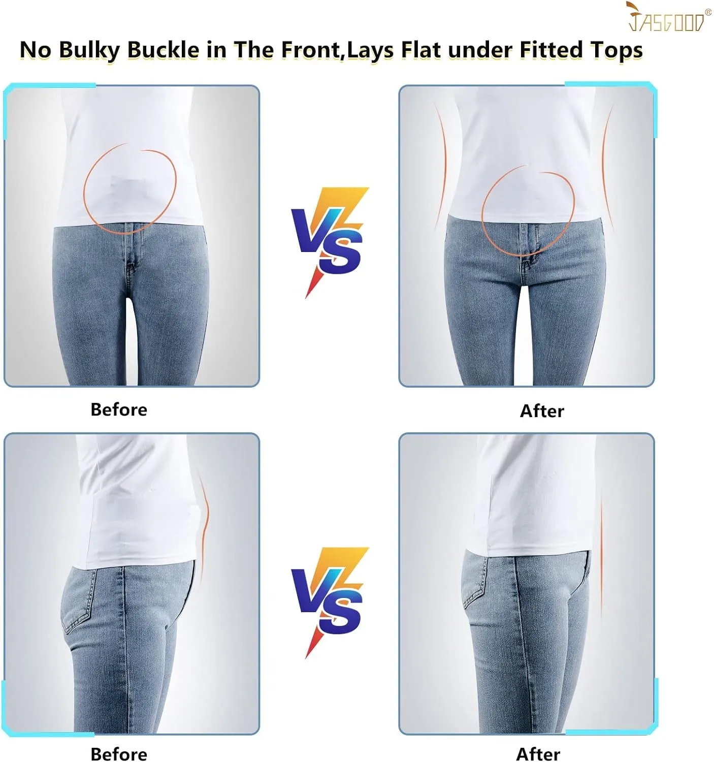 Women Stretch Flat Buckle Belt for Jeans Pants Dresses