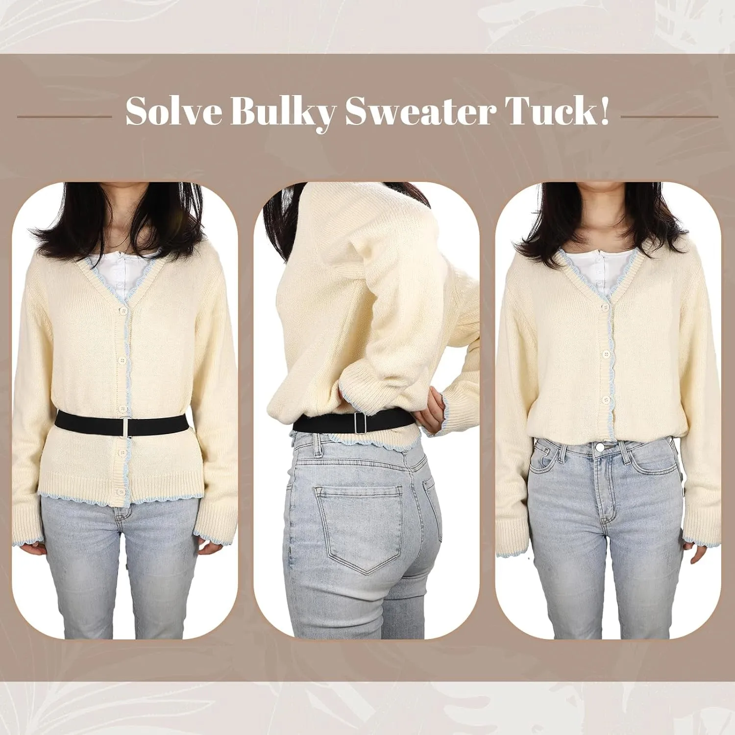 Women Stretch Flat Buckle Belt for Jeans Pants Dresses