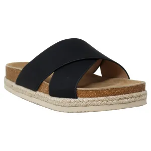 Women's Classic Criss Cross Platform Sandals Espadrilles Black