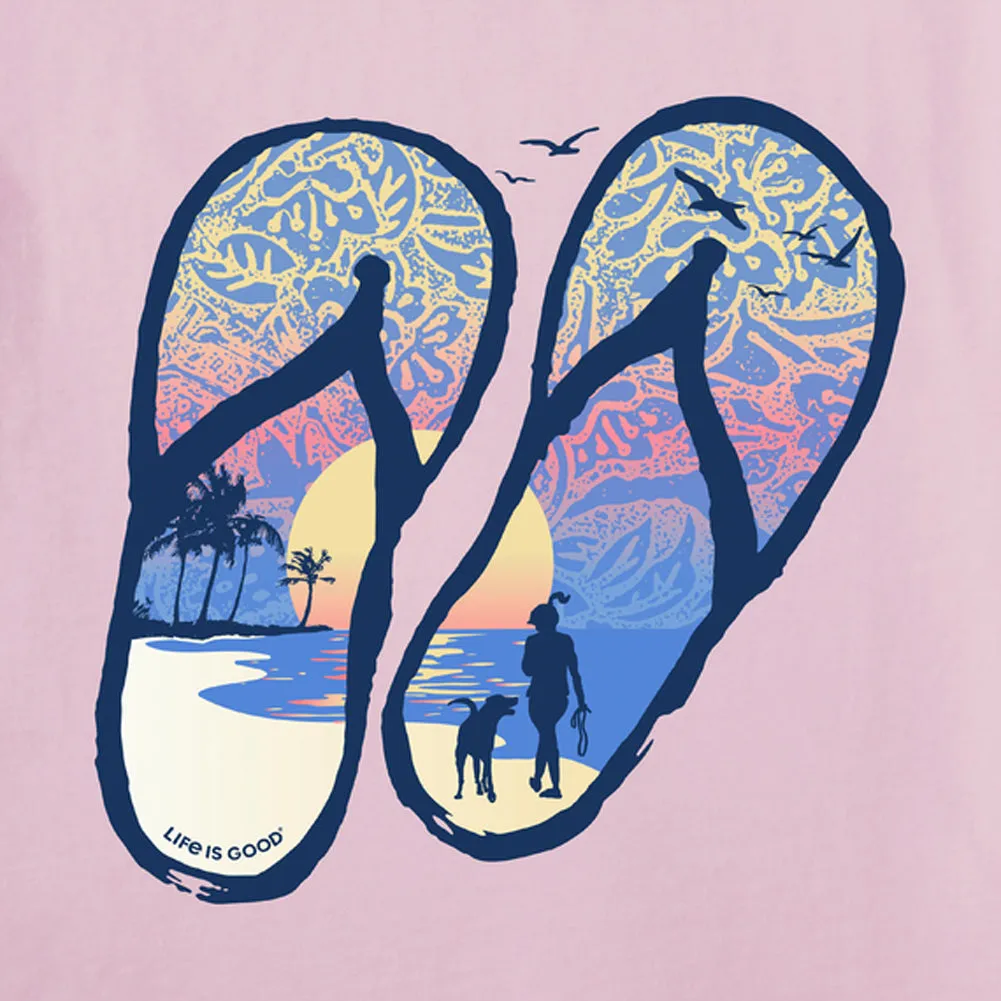 Women's Flip Flops Tropical Sunset Crusher Tee - Seashell Pink - 107817