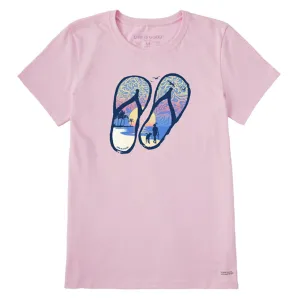 Women's Flip Flops Tropical Sunset Crusher Tee - Seashell Pink - 107817