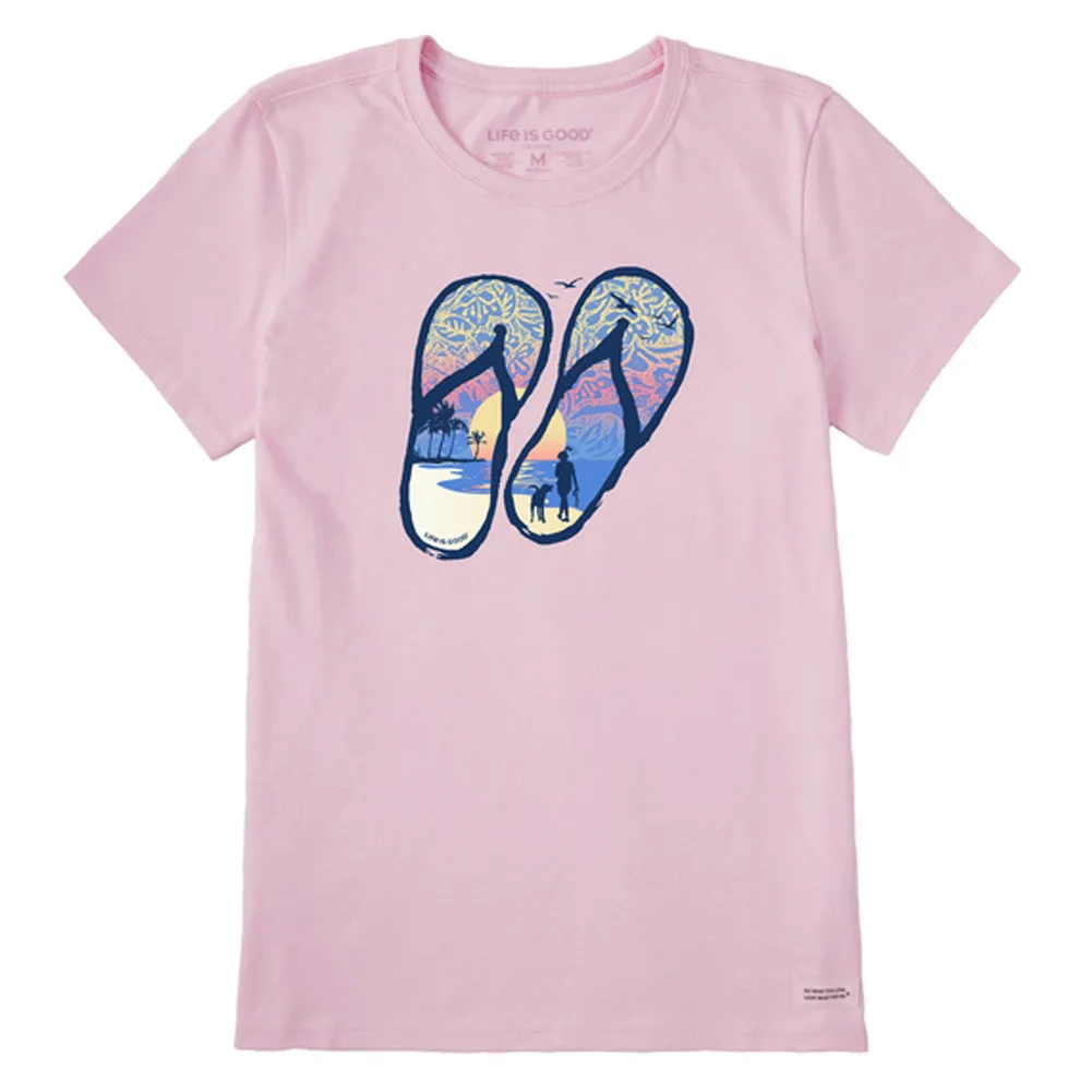 Women's Flip Flops Tropical Sunset Crusher Tee - Seashell Pink - 107817