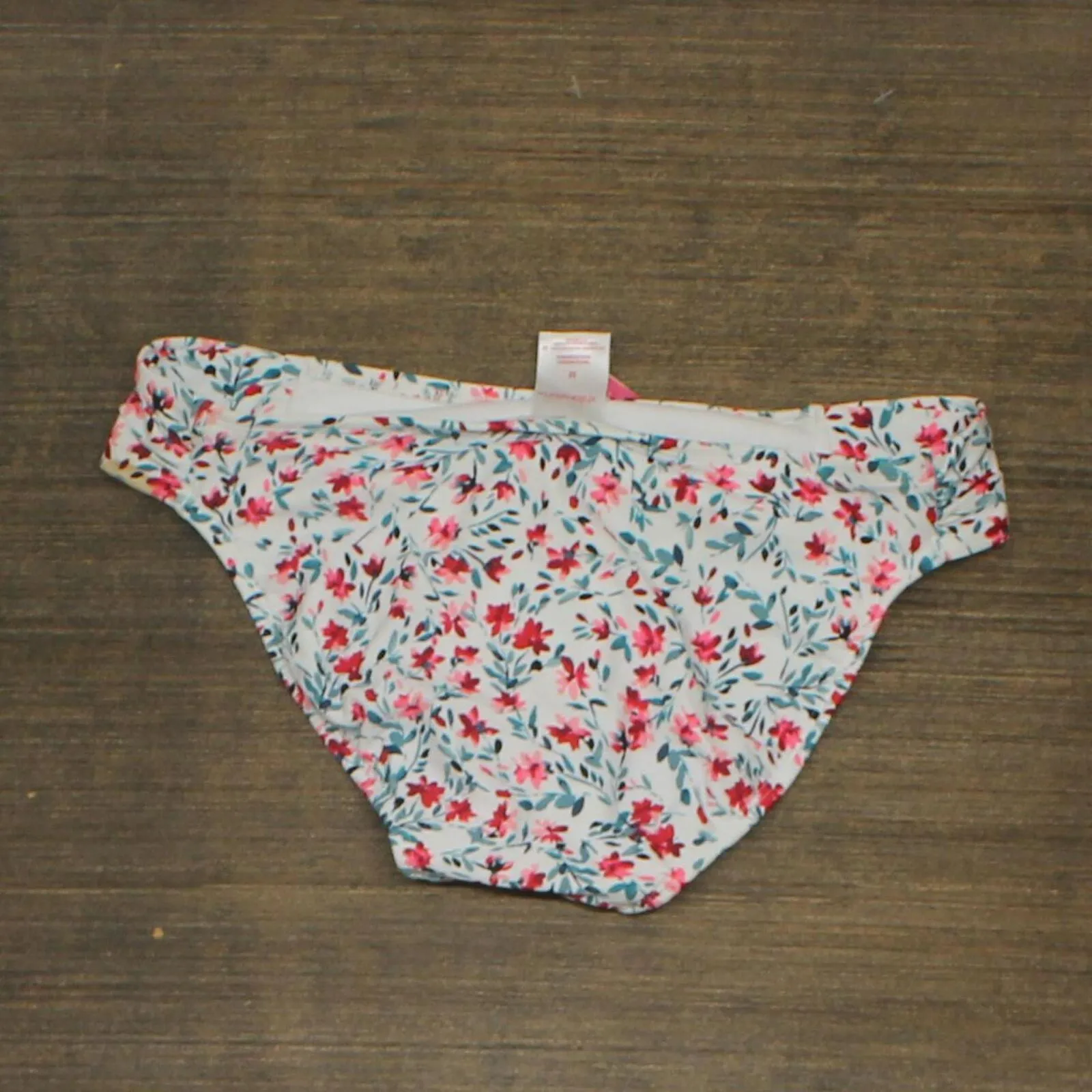Xhilaration Juniors Side Tab Hipster Bikini Bottom AFS66B White Floral M