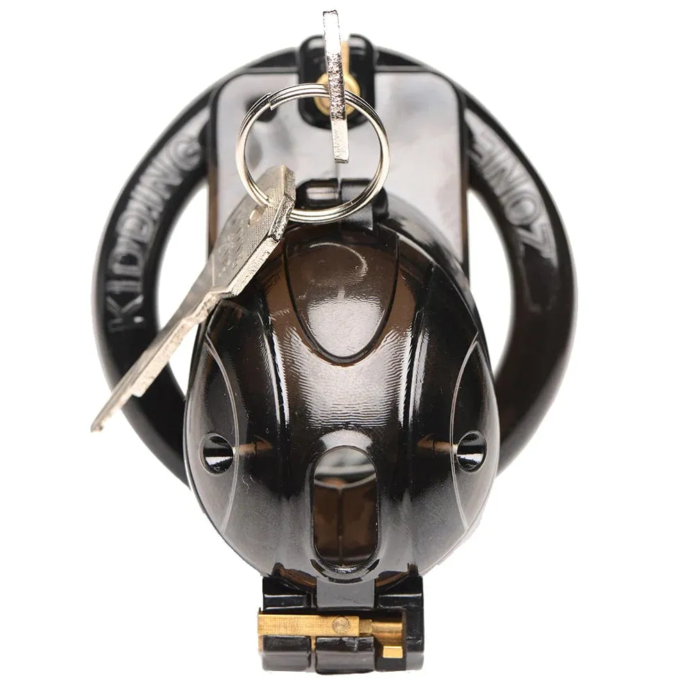 XR Brands Master Series Double Lockdown Chastity Cage in Black