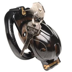 XR Brands Master Series Double Lockdown Chastity Cage in Black